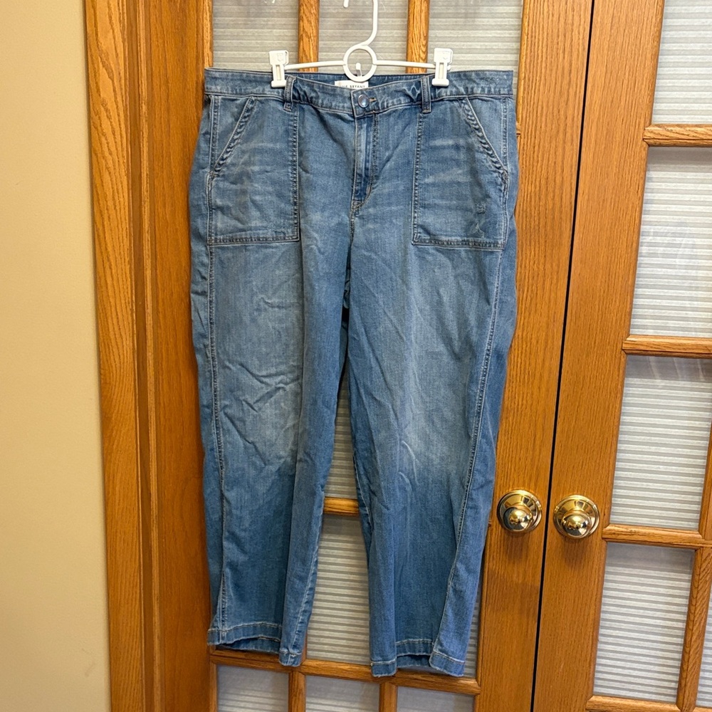 Lane Bryant Flex Magic Waistband Wide Leg Mid Rise Jeans